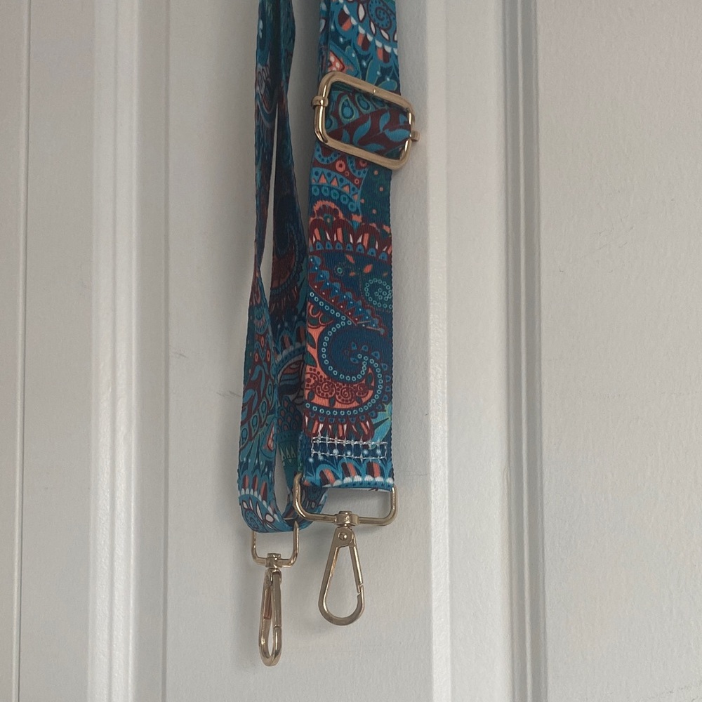 Colorful Paisley Strap with Gold Hardware